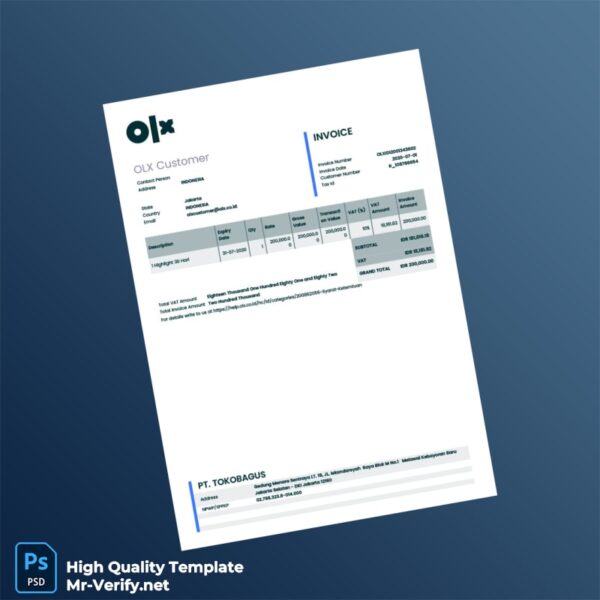 Indonesia OLX Invoice Template in Word and PDF formats Indonesia OLX Invoice Template in Word and PDF formats