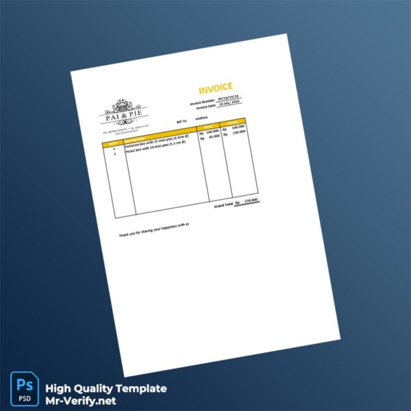 Indonesia PAI PIE Invoice Template in Word and PDF formats Indonesia PAI PIE Invoice Template in Word and PDF formats