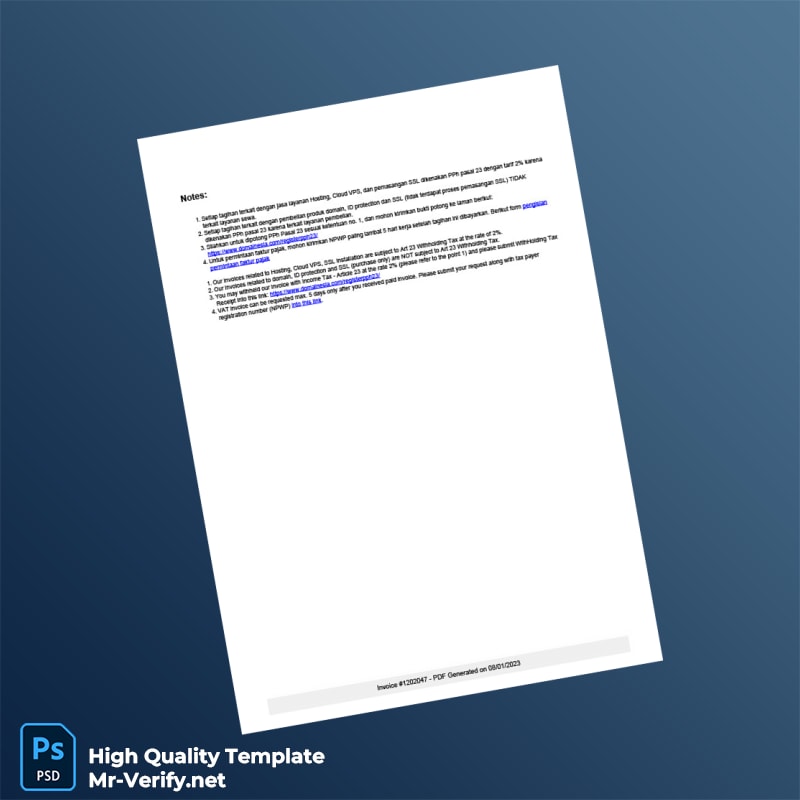 Indonesia PT Deneva Invoice Template in Word and PDF formats 2 page Indonesia PT Deneva Invoice Template in Word and PDF formats 2 page