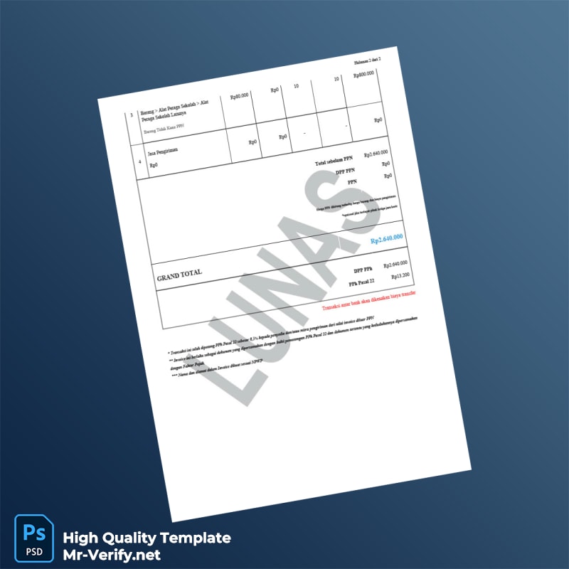 Indonesia PT Global Digital Niaga Tbk SIPLah Blibli Invoice Template in Word and PDF formats 2 page Indonesia PT Global Digital Niaga Tbk SIPLah Blibli Invoice Template in Word and PDF formats 2 page