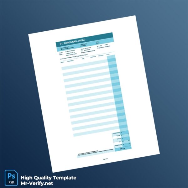 Indonesia PT Tunggang Jagad Invoice Template in Word and PDF formats 7 page