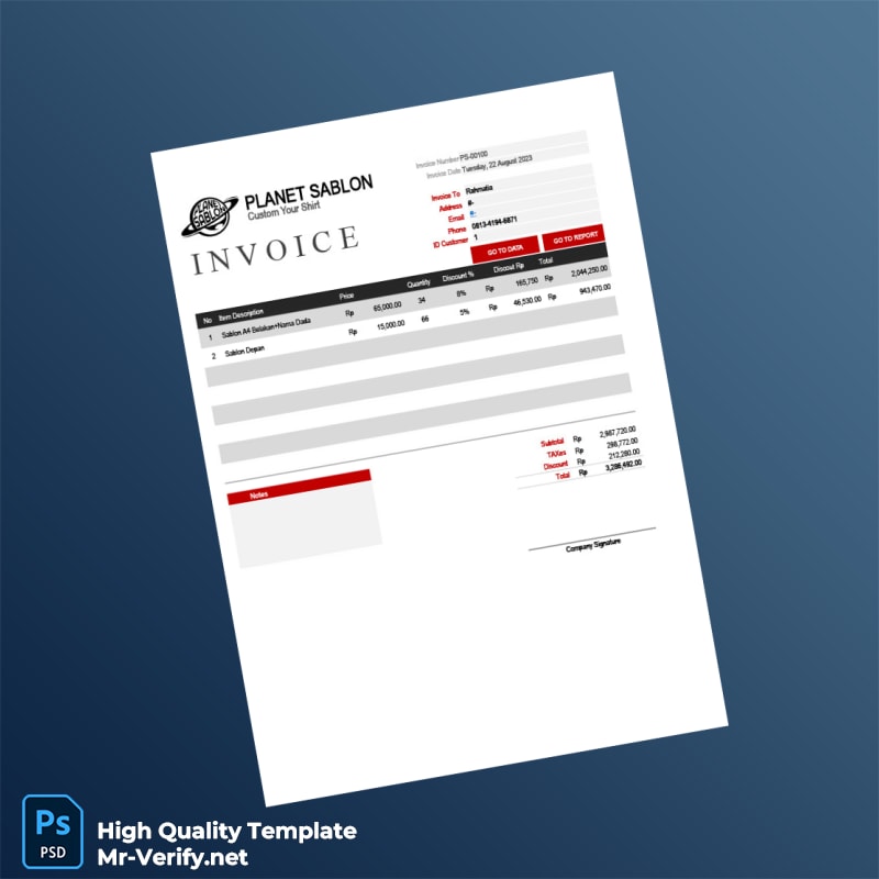 Indonesia Planet Sablon Invoice Template in Word and PDF formats 7 page Indonesia Planet Sablon Invoice Template in Word and PDF formats 7 page