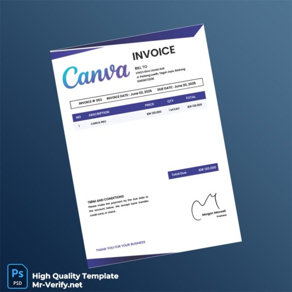 Indonesia STIKES Bina Usada Bali Invoice Template in Word and PDF formats 3 page