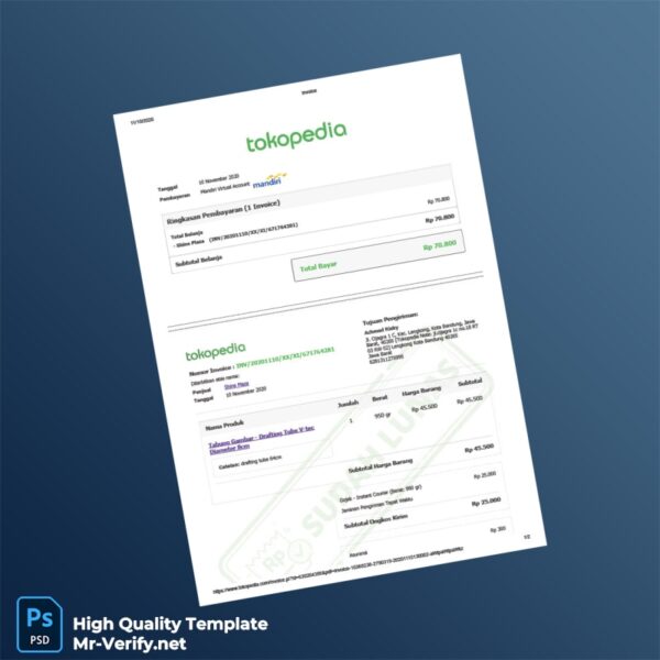 Indonesia Shine Plaza Invoice Template in Word and PDF formats 2 page Indonesia Shine Plaza Invoice Template in Word and PDF formats 2 page