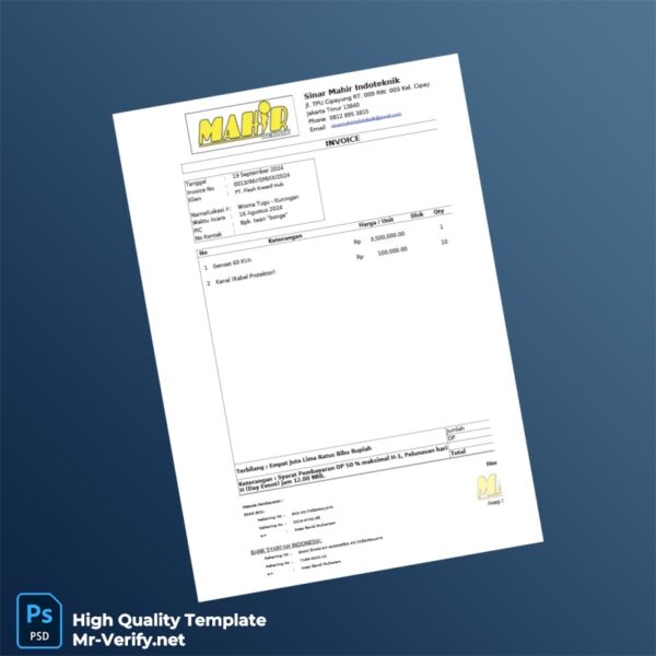 Indonesia Sinar Mahir Indoteknik Invoice Template in Word and PDF formats 2 page Indonesia Sinar Mahir Indoteknik Invoice Template in Word and PDF formats 2 page