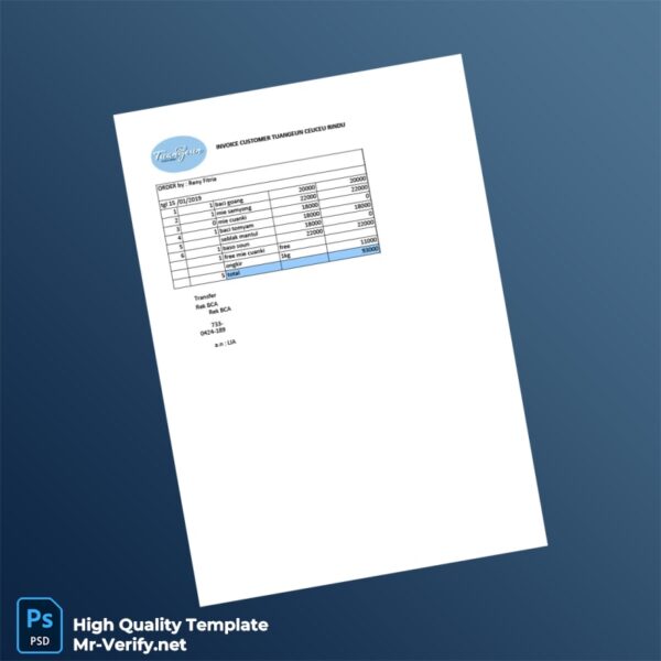 Indonesia Tuangeun Ceuceu Rindu Invoice Template in Word and PDF formats 3 page