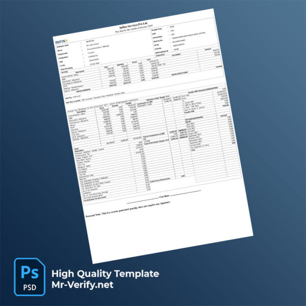 Infinx Services Pvt Ltd payslip word and pdf template Infinx Services Pvt Ltd payslip word and pdf template