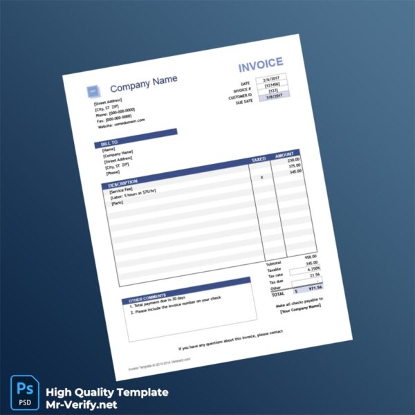 Invoice Template Template in Word and PDF formats 7 page