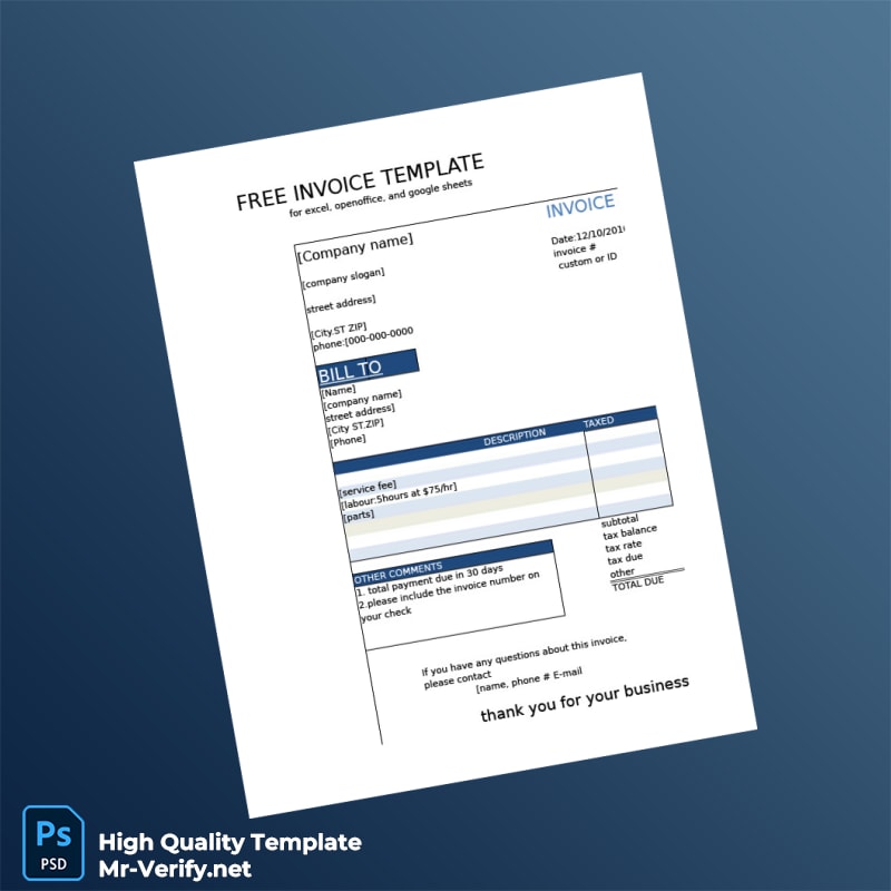 Invoice Template for Businesses Template in Word and PDF formats 6 page Invoice Template for Businesses Template in Word and PDF formats 6 page