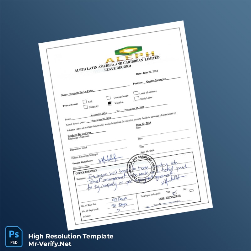 Editable Jamaica Aleph Latin America and Caribbean Limited Employment Verification Letter Word and Pdf Template 2 page Editable Jamaica Aleph Latin America and Caribbean Limited Employment Verification Letter Word and Pdf Template 2 page