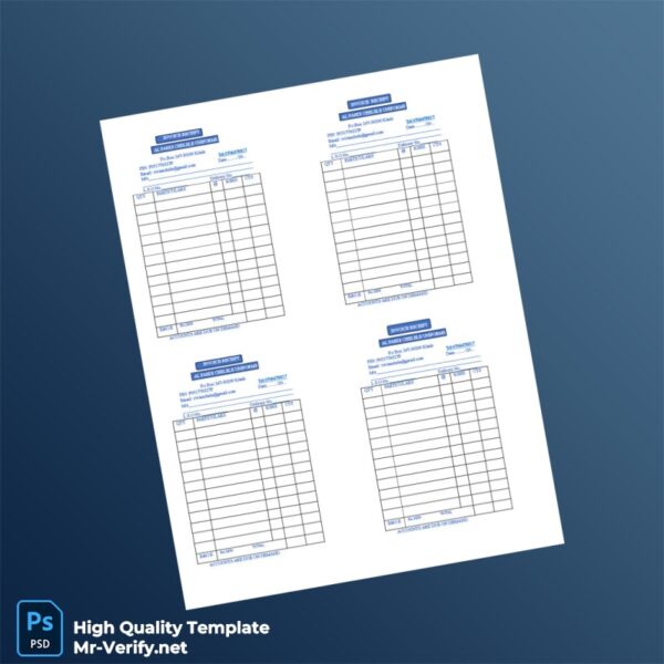 Kenya AL FAHIDI CHETILE UNIFORMS Invoice Template in Word and PDF formats