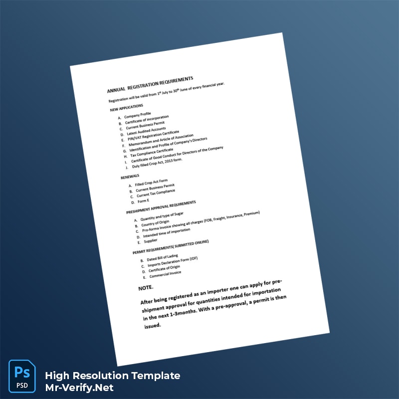 Editable Kenya Agriculture and Food Authority Business Registration Certificate Word and Pdf Template 3 page Editable Kenya Agriculture and Food Authority Business Registration Certificate Word and Pdf Template 3 page