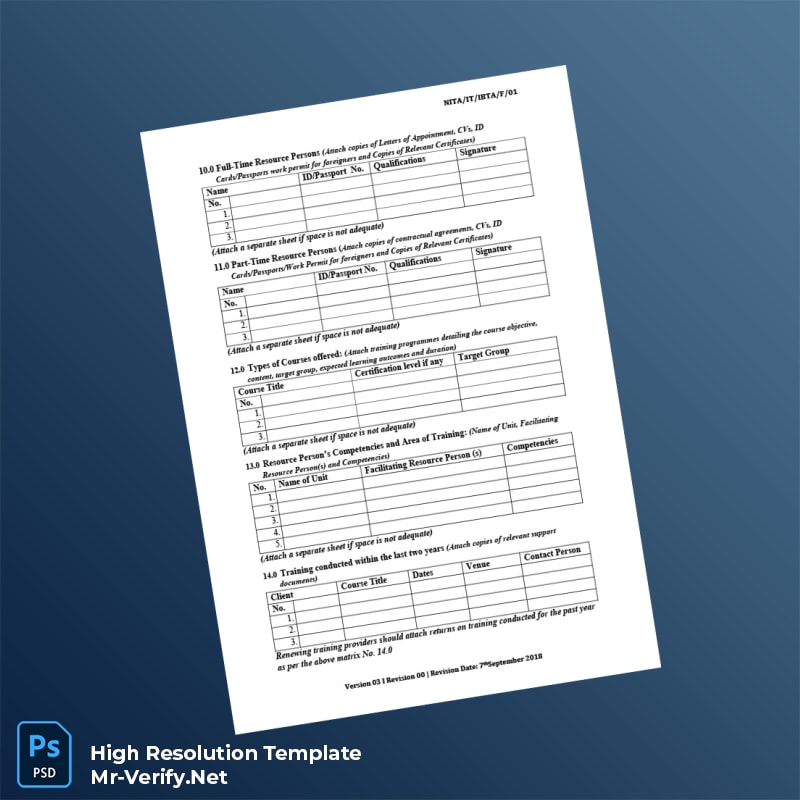Editable Kenya National Industrial Training Authority Application Form for Registration and Renewal of Nita Registered Template in Word a 4 page Editable Kenya National Industrial Training Authority Application Form for Registration and Renewal of Nita Registered Template in Word a 4 page