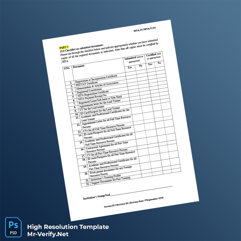 Editable Kenya National Industrial Training Authority Application Form for Registration and Renewal of Nita Registered Template in Word a 4 page Editable Kenya National Industrial Training Authority Application Form for Registration and Renewal of Nita Registered Template in Word a 4 page
