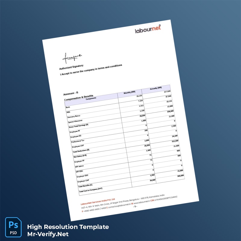 Editable LabourNet Services India Pvt Ltd Employment Verification Letter Word and Pdf Template 6 page Editable LabourNet Services India Pvt Ltd Employment Verification Letter Word and Pdf Template 6 page