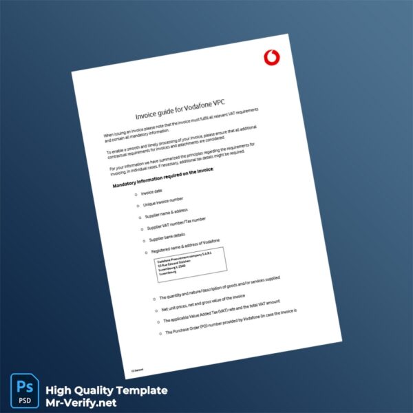 Luxembourg Vodafone Invoice Guide Template in Word and PDF formats 3 page Luxembourg Vodafone Invoice Guide Template in Word and PDF formats 3 page