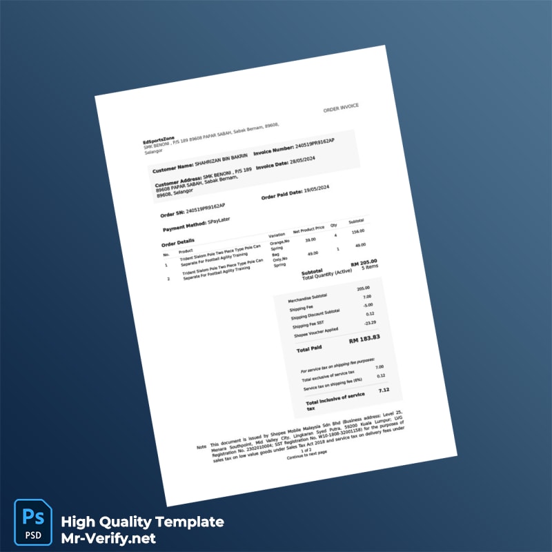 Malaysia EdSportsZone Invoice Template in Word and PDF formats 2 page Malaysia EdSportsZone Invoice Template in Word and PDF formats 2 page