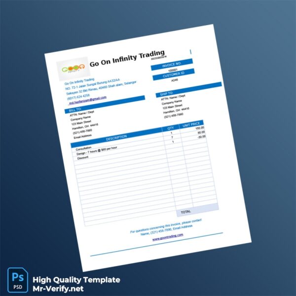 Malaysia Go On Infinity Trading Billing Invoice Template in Word and PDF formats 2 page Malaysia Go On Infinity Trading Billing Invoice Template in Word and PDF formats 2 page