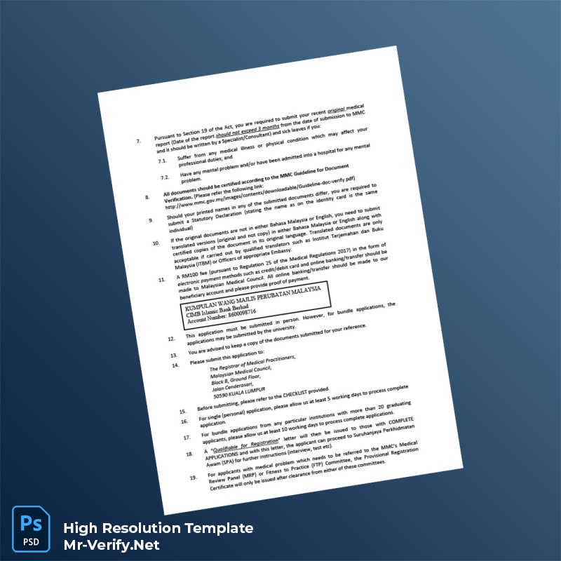 Editable Malaysia Malaysian Medical Council Provisional Registration Certificate Word and Pdf Template 8 page Editable Malaysia Malaysian Medical Council Provisional Registration Certificate Word and Pdf Template 8 page