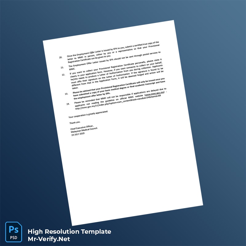 Editable Malaysia Malaysian Medical Council Provisional Registration Certificate Word and Pdf Template 8 page Editable Malaysia Malaysian Medical Council Provisional Registration Certificate Word and Pdf Template 8 page