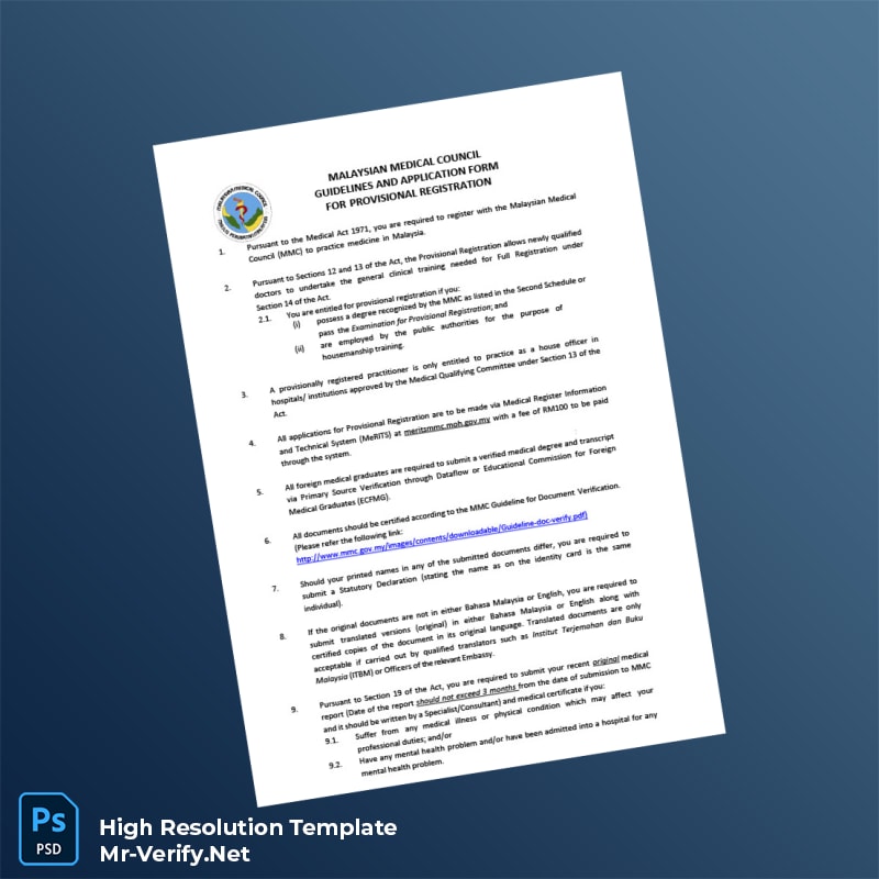 Editable Malaysia Malaysian Medical Council Provisional Registration Guidelines and Application Form Word and Pdf Template 5 page Editable Malaysia Malaysian Medical Council Provisional Registration Guidelines and Application Form Word and Pdf Template 5 page