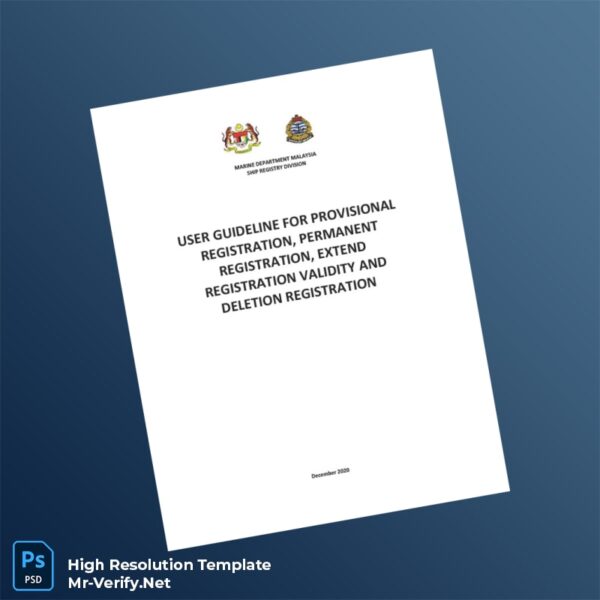 Malaysia Marine Department User Guideline for Ship Registration Registration Certificate Word and Pdf Template 7 page