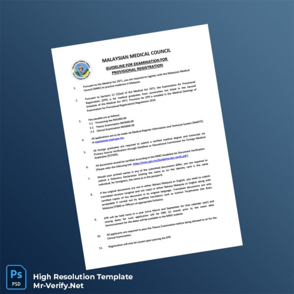 Editable Malaysia Medical Council Provisional Registration Guidelines Document in Word and PDF formats 6 page Editable Malaysia Medical Council Provisional Registration Guidelines Document in Word and PDF formats 6 page