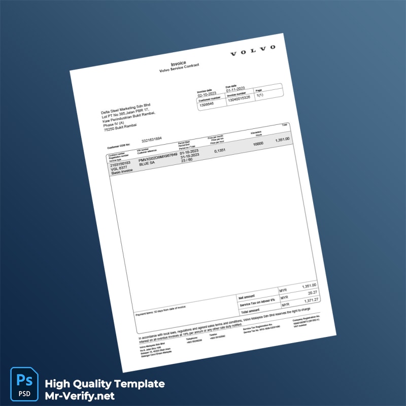 Malaysia Volvo Malaysia Sdn Bhd Invoice Template in Word and PDF formats Malaysia Volvo Malaysia Sdn Bhd Invoice Template in Word and PDF formats