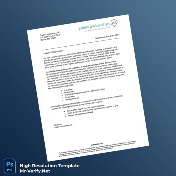 Editable New Jersey Public Partnerships LLC Employment Verification Letter Word and Pdf Template Editable New Jersey Public Partnerships LLC Employment Verification Letter Word and Pdf Template