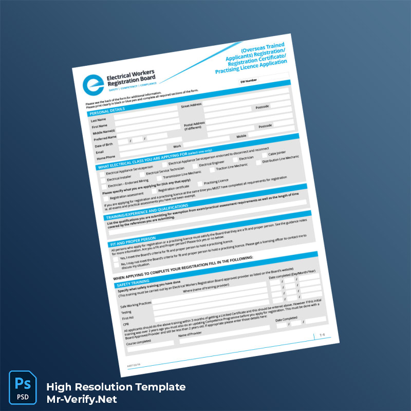 Editable New Zealand Electrical Registration Certificate Word and Pdf Template 7 page Editable New Zealand Electrical Registration Certificate Word and Pdf Template 7 page