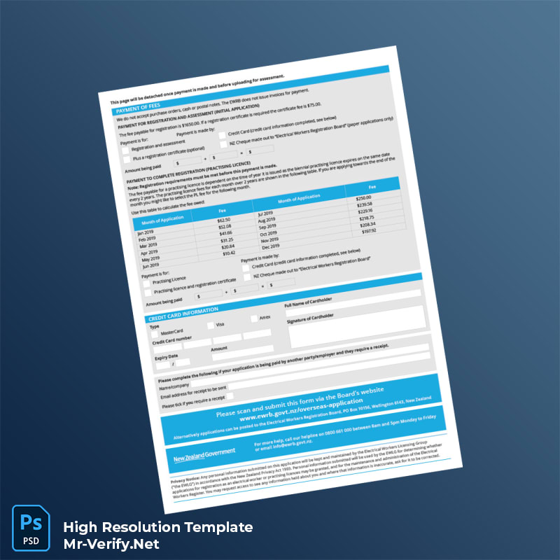 Editable New Zealand Electrical Registration Certificate Word and Pdf Template 7 page Editable New Zealand Electrical Registration Certificate Word and Pdf Template 7 page