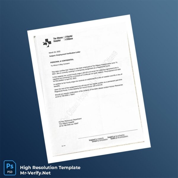 Editable OINP Employment Verification Letter Word and Pdf Template 6 page