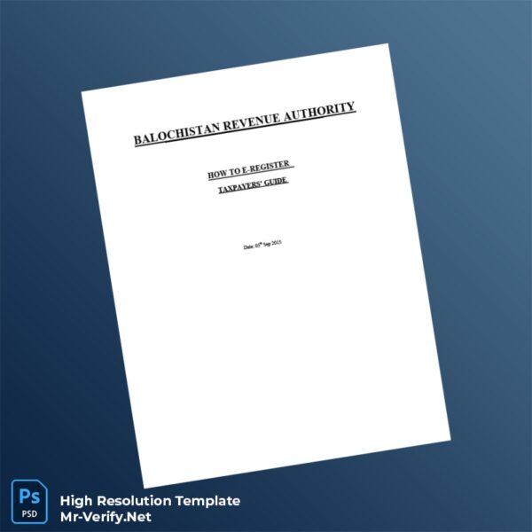 Editable Pakistan Balochistan Revenue Authority BST Registration Word and Pdf Template 6 page Editable Pakistan Balochistan Revenue Authority BST Registration Word and Pdf Template 6 page