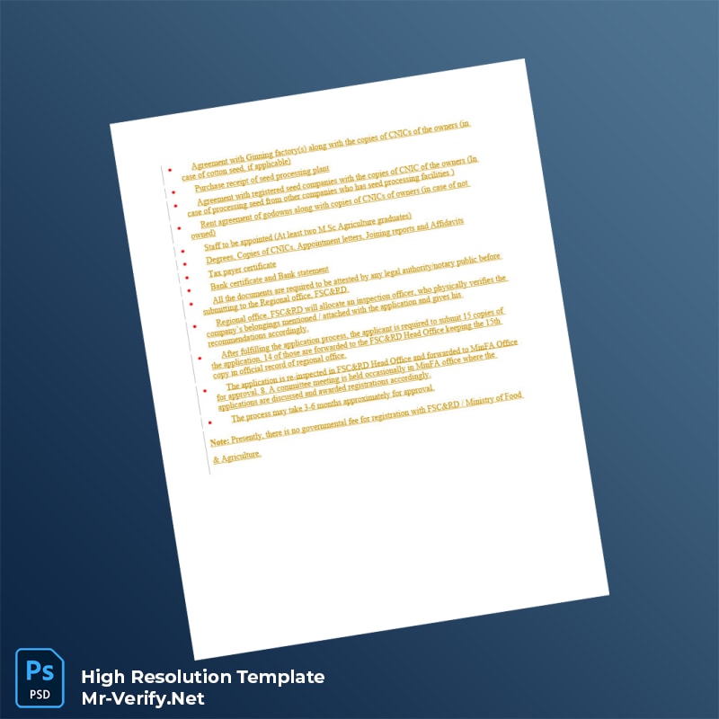 Editable Pakistan Federal Seed Certification and Registration Department Seed Company Registration Certificate Template in Word and PDF f 2 page Editable Pakistan Federal Seed Certification and Registration Department Seed Company Registration Certificate Template in Word and PDF f 2 page