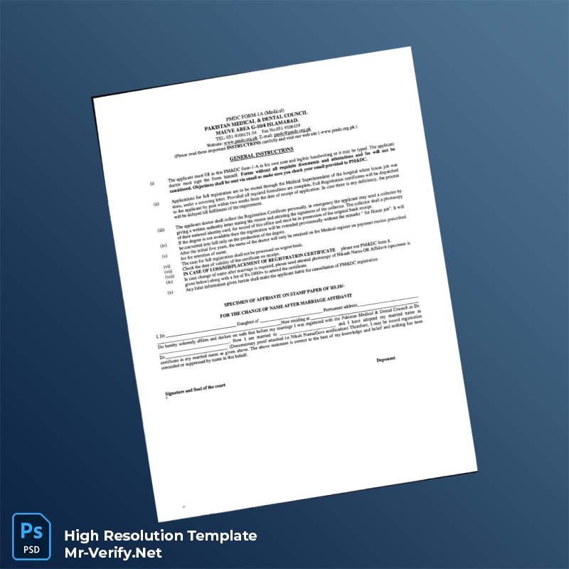 Editable Pakistan Medical and Dental Council Registration Form Word and Pdf Template 2 page Editable Pakistan Medical and Dental Council Registration Form Word and Pdf Template 2 page