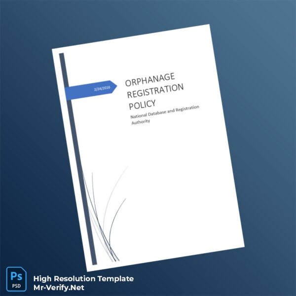 Editable Pakistan NADRA Orphan Registration Policy Word and Pdf Template 6 page Editable Pakistan NADRA Orphan Registration Policy Word and Pdf Template 6 page