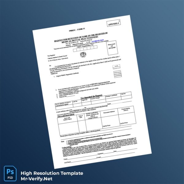 Editable Pakistan PM DC Registration Certificate Word and Pdf Template 3 page