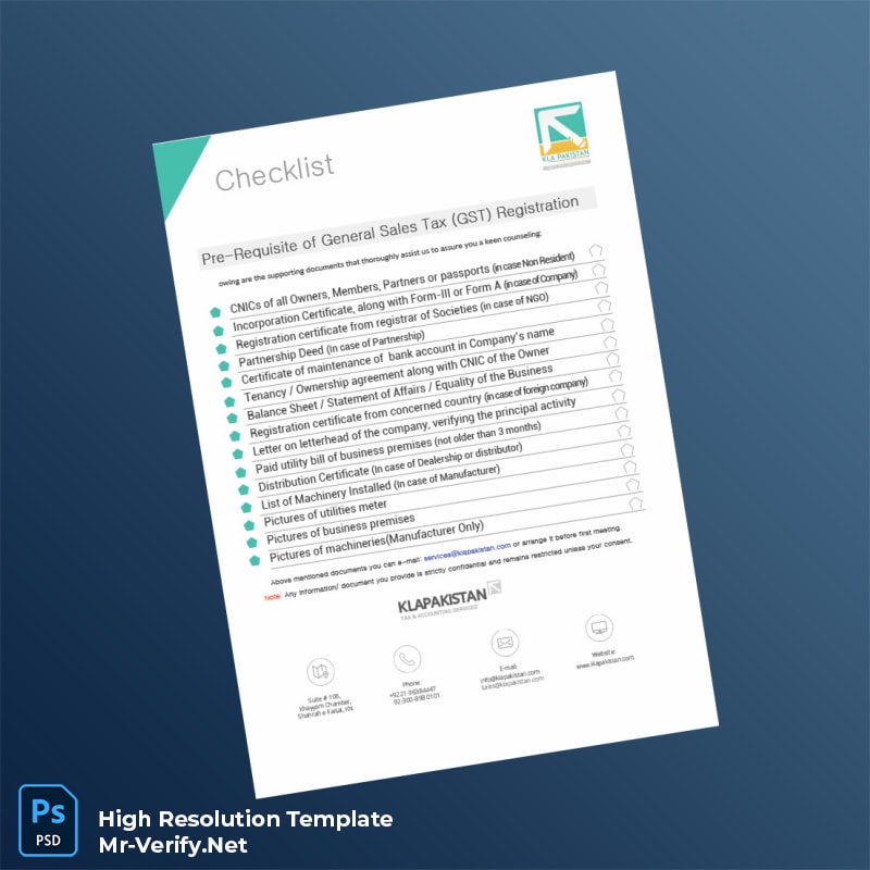 Editable Pakistan Tax Registration Certificate Word and Pdf Template Editable Pakistan Tax Registration Certificate Word and Pdf Template
