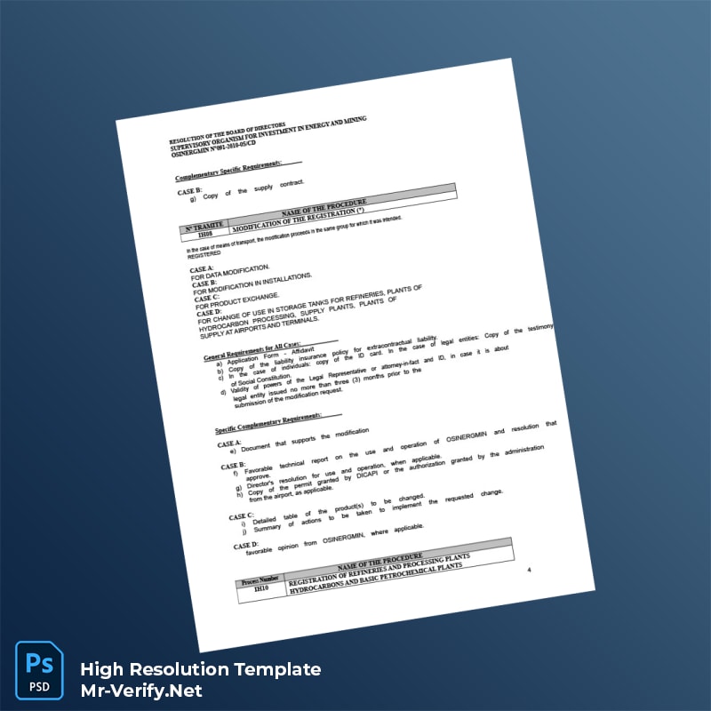 Editable Peru OSINERGMIN Business Registration Certificate Word and Pdf Template 8 page Editable Peru OSINERGMIN Business Registration Certificate Word and Pdf Template 8 page