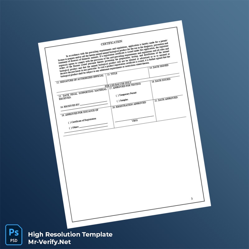 Editable Philippines Bureau of Animal Industry Application for Veterinary Biological Product Registration Template in Word and PDF format 3 page Editable Philippines Bureau of Animal Industry Application for Veterinary Biological Product Registration Template in Word and PDF format 3 page