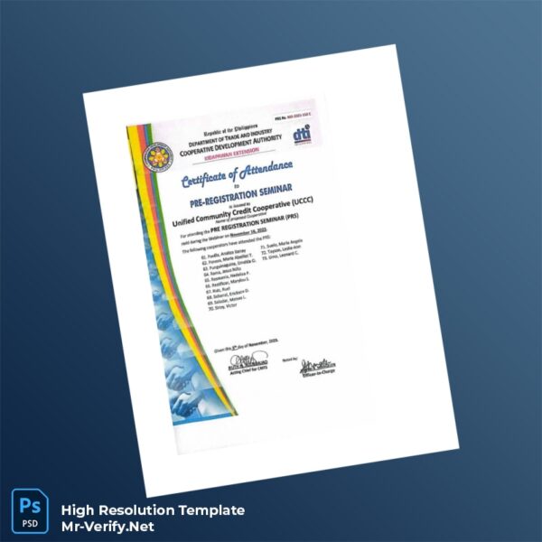 Editable Philippines Cooperative Development Authority Certificate of Attendance Word and Pdf Template 3 page Editable Philippines Cooperative Development Authority Certificate of Attendance Word and Pdf Template 3 page
