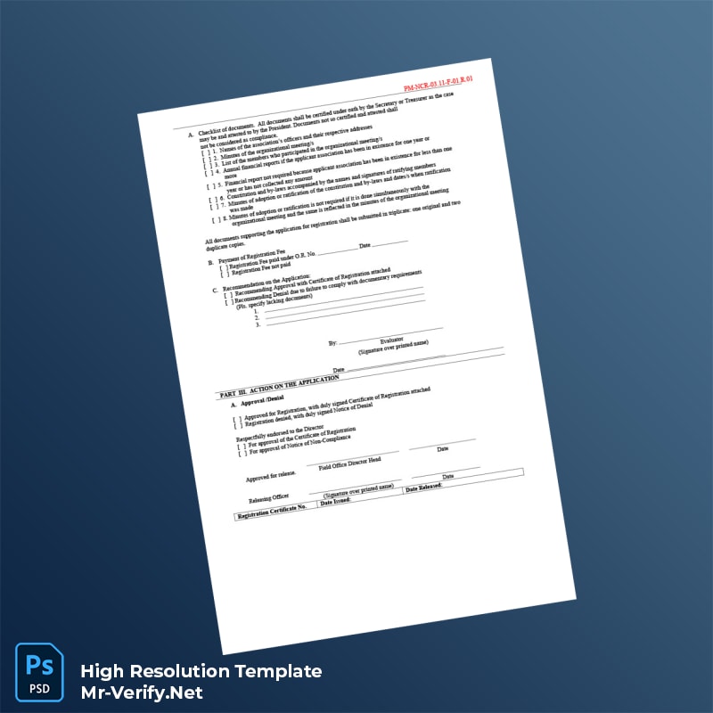 Editable Philippines Department of Labor and Employment Registration Certificate Word and Pdf Template 2 page Editable Philippines Department of Labor and Employment Registration Certificate Word and Pdf Template 2 page