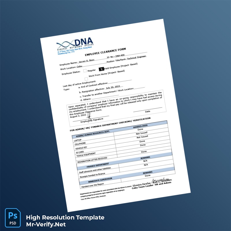 Editable Philippines Jecren G Booc Employment Clearance Form Word and Pdf Template Editable Philippines Jecren G Booc Employment Clearance Form Word and Pdf Template