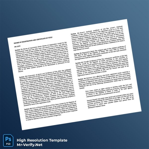 Editable Philippines Land Registration Authority Registration Certificate Word and Pdf Template 5 page Editable Philippines Land Registration Authority Registration Certificate Word and Pdf Template 5 page