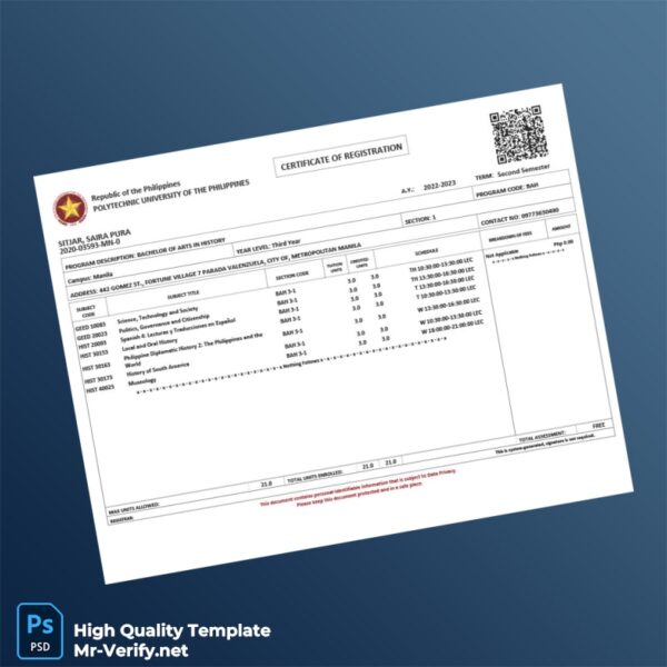 Philippines Registration Certificate Template in Word and PDF formats