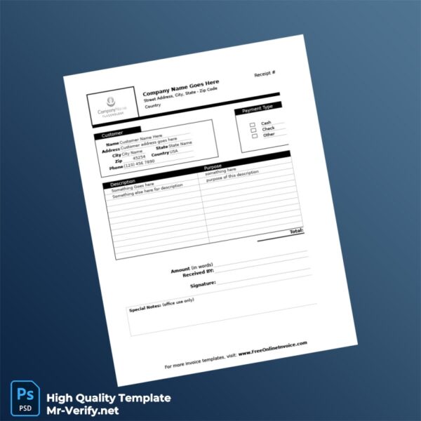 Receipt Invoice Template in Word and PDF formats 5 page Receipt Invoice Template in Word and PDF formats 5 page