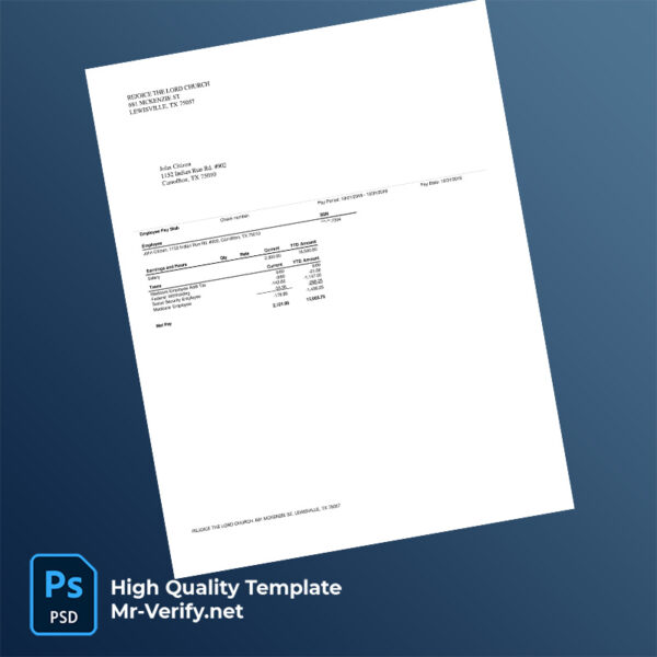 Rejoice the Lord Church pay stub word and pdf template Rejoice the Lord Church pay stub word and pdf template