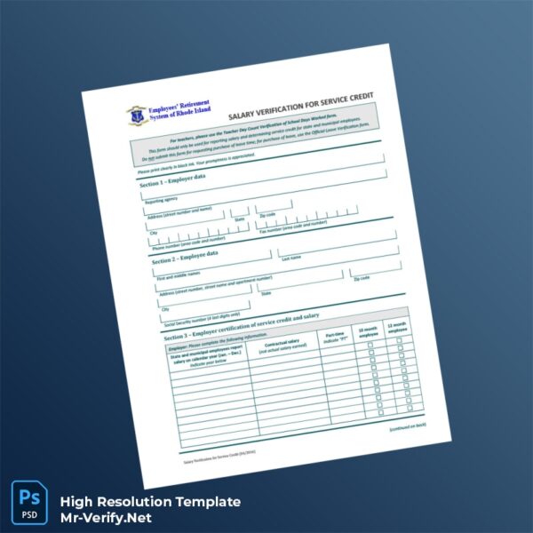 Editable Rhode Island Employees Retirement System Income Verification Letter Word and Pdf Template 2 page Editable Rhode Island Employees Retirement System Income Verification Letter Word and Pdf Template 2 page