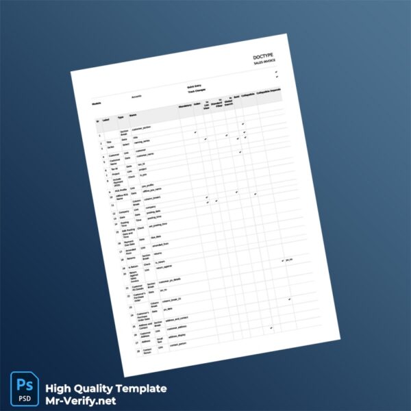 Sales Invoice Template in Word and PDF formats 6 page