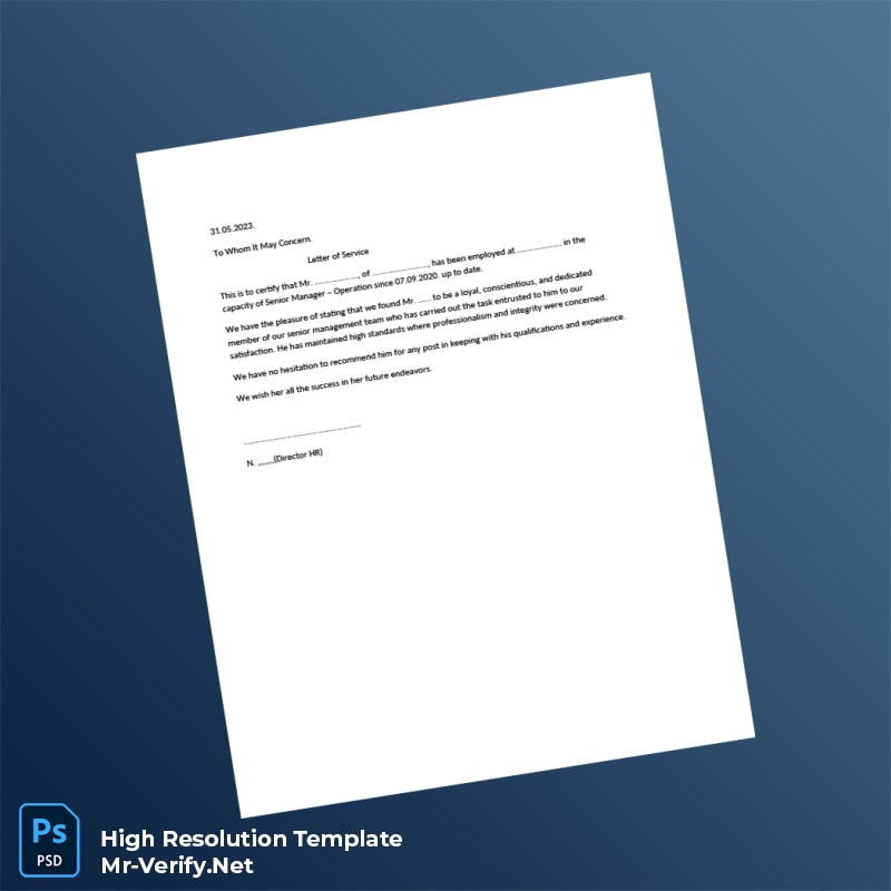 Editable Service Letter Samples Employment Verification Letter Word and Pdf Template 4 page Editable Service Letter Samples Employment Verification Letter Word and Pdf Template 4 page